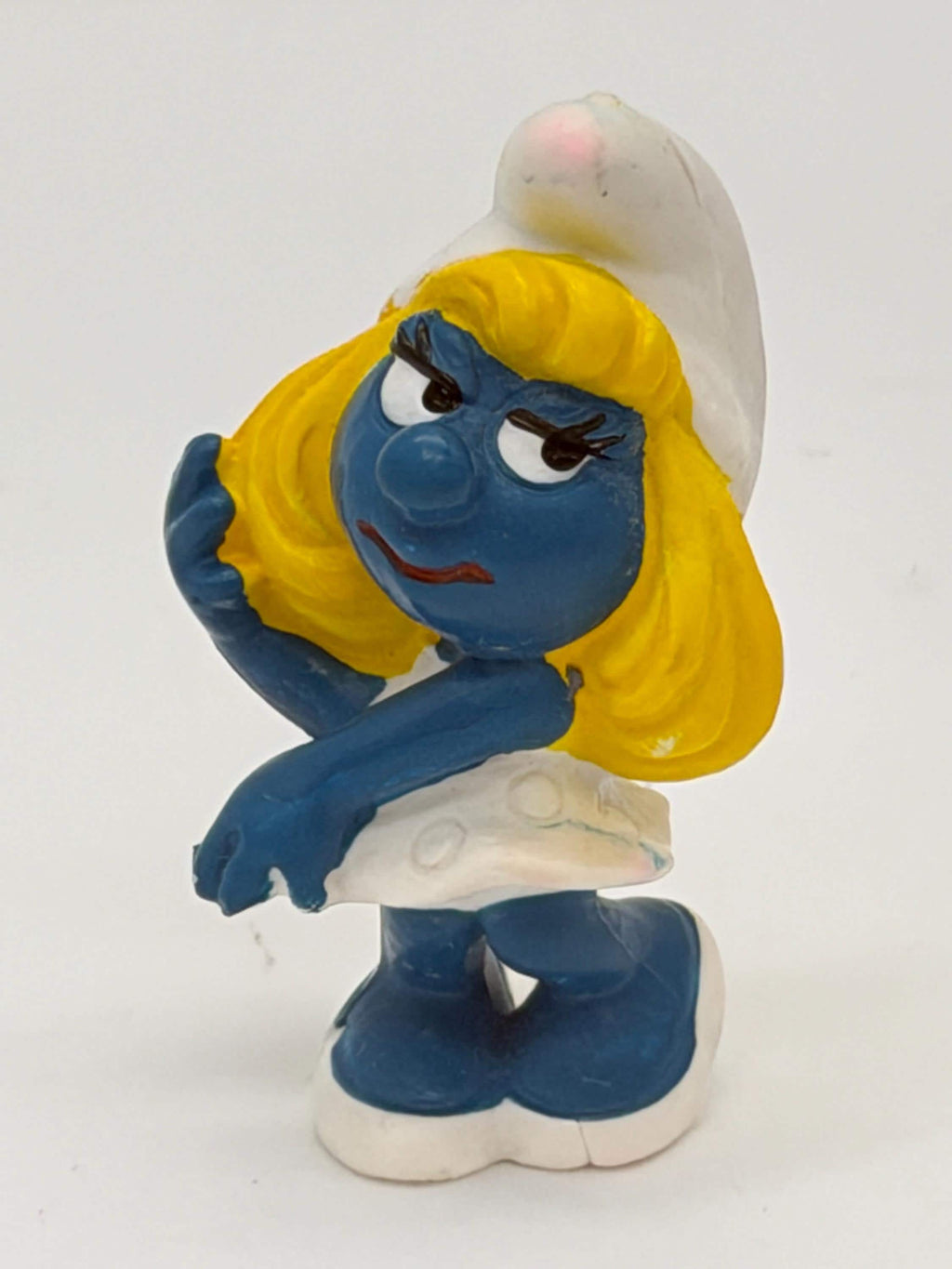 Vintage Smurfs Posing (Hands on Hair) Smurfette Bully PVC figure made in Germany