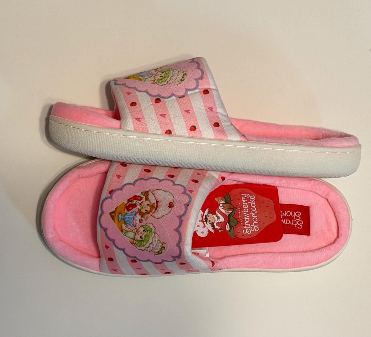 Strawberry Shortcake and Lime Chiffon Slippers , women’s size 7