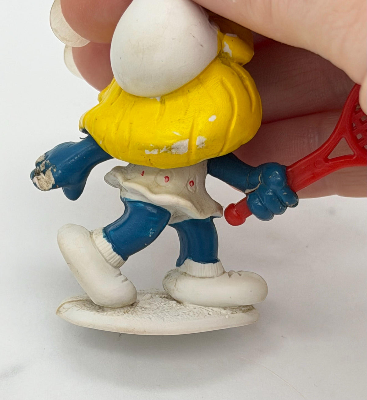 1980s Smurfs Tennis Smurf and Smurfette by Schleich Peyo pvc minis