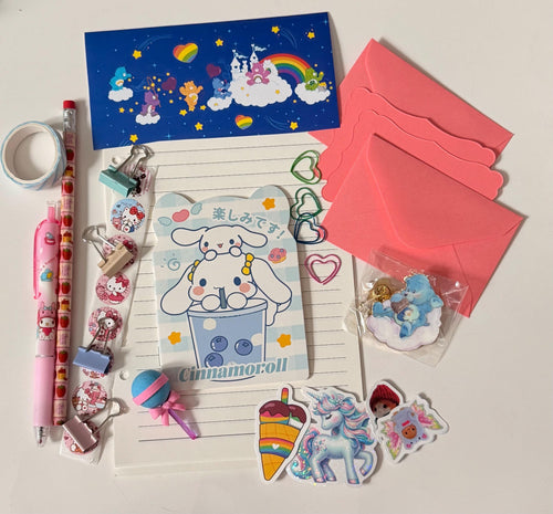 Care Bears / Sanrio Rad Pack! cute stationary set with stickers