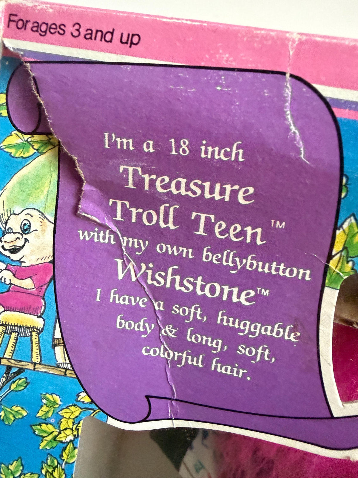 Vintage ACE novelty Treasure Troll Teens giant boxed doll