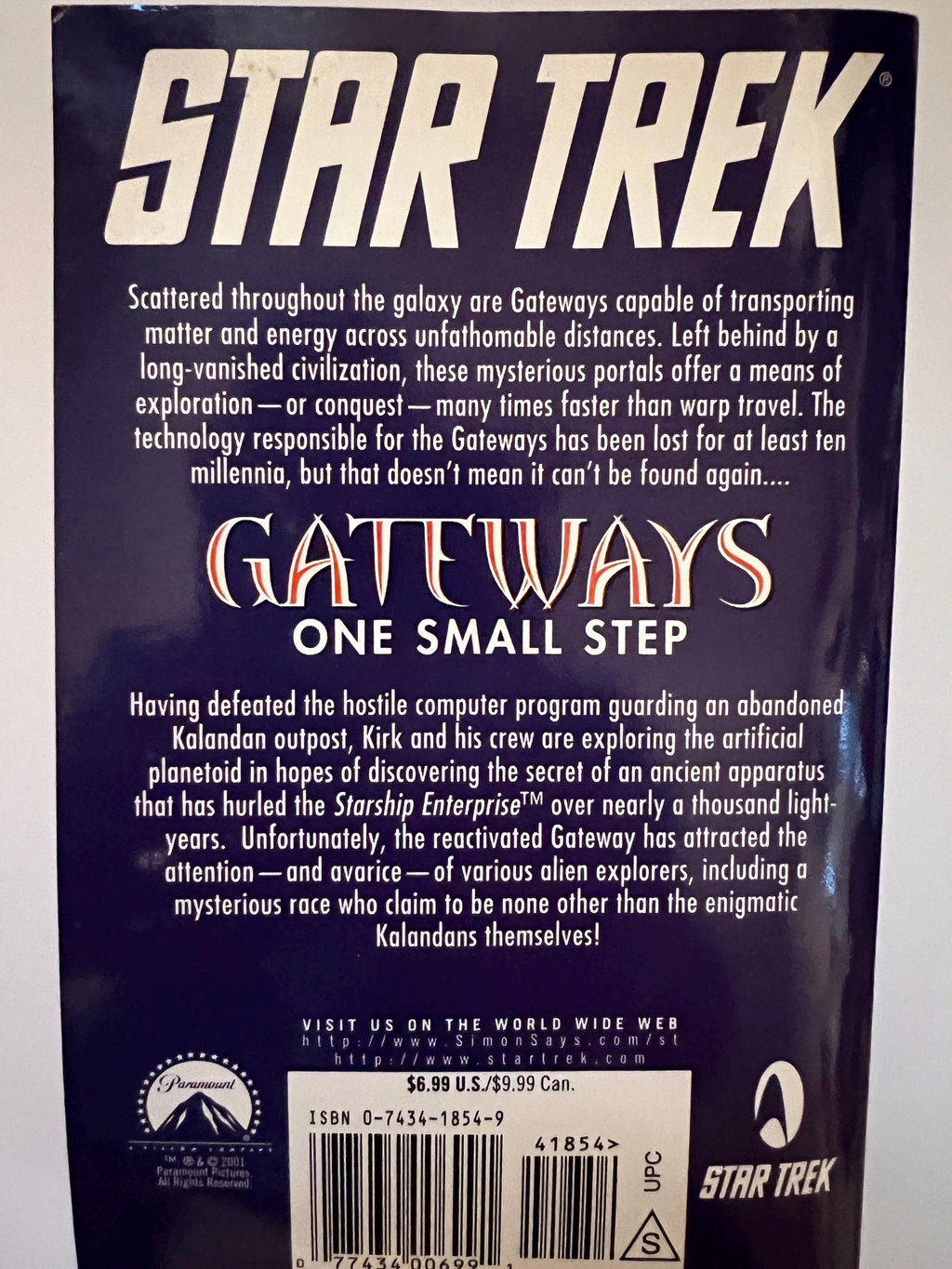 Vintage Star Trek Gateways paperback novels lot of 2