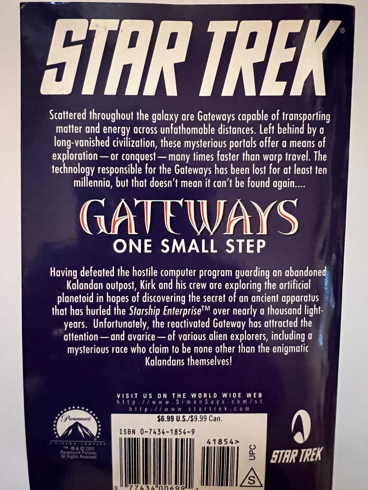 Vintage Star Trek Gateways paperback novels lot of 2