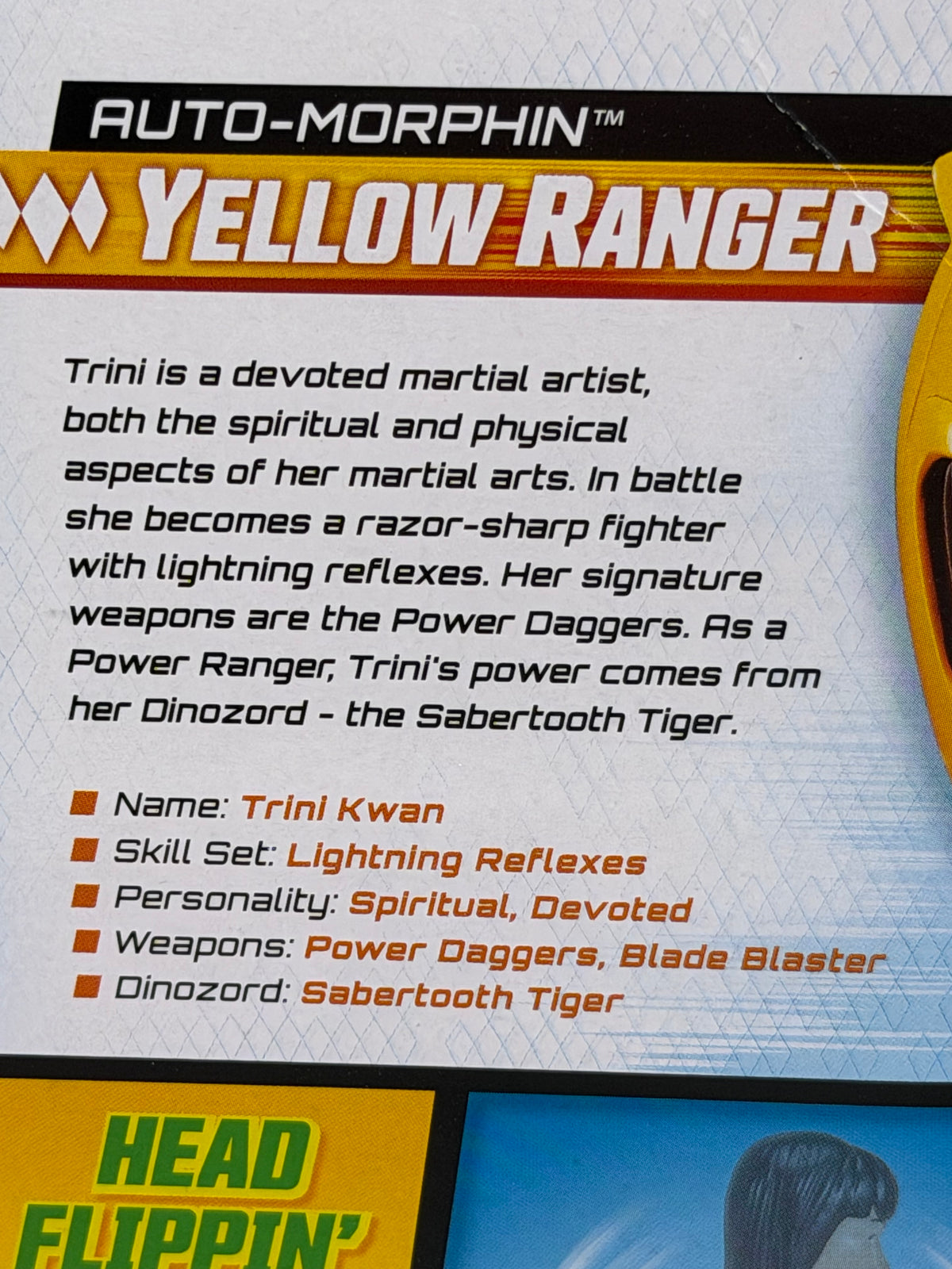 Mighty Morphin Power Rangers Re-Ignition Auto-Morphin Yellow Ranger/ Trini action figure