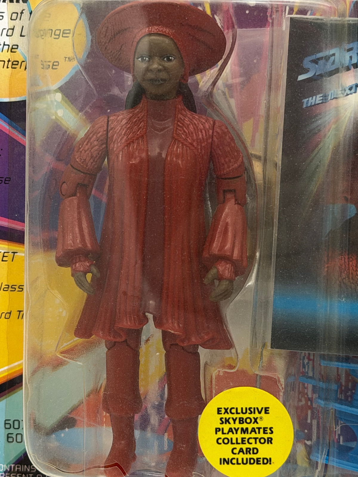 Vintage Playmates Star Trek TNG Guinan on card- card damage