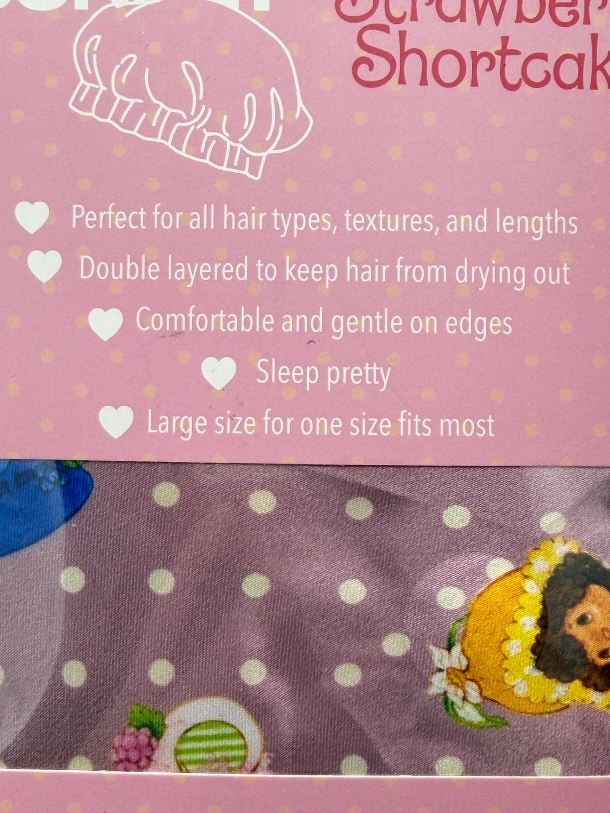 Strawberry Shortcake and Friends reversible  satin sleep / hair cap- adult size