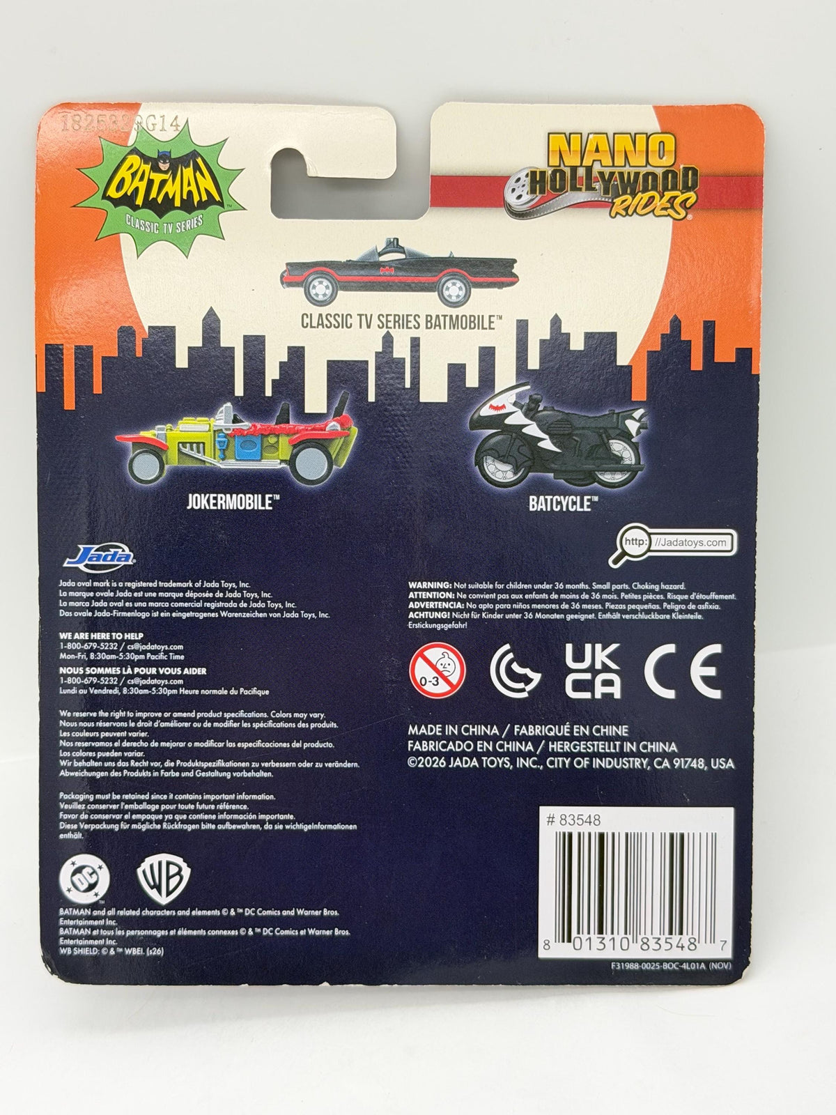 Jada Nano Hollywood Rides classic Batman mini die cast vehicles on card