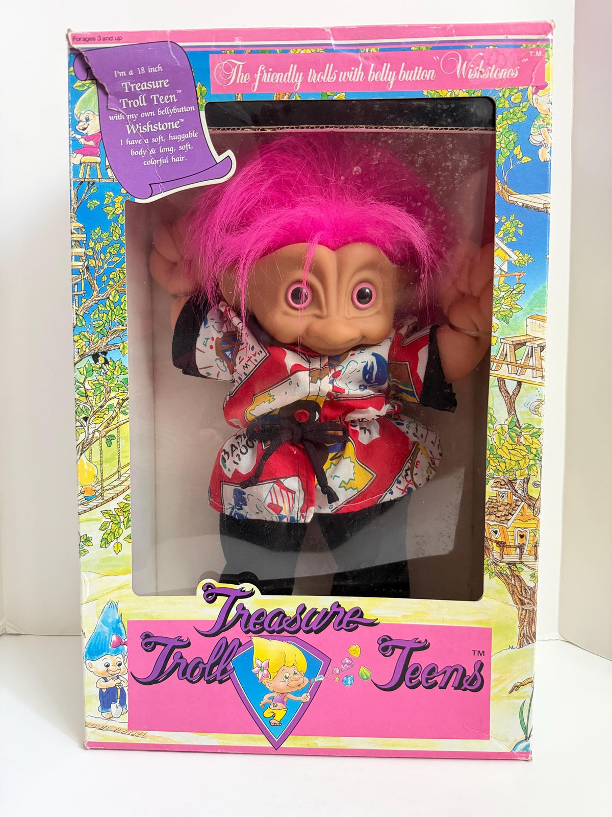Vintage ACE novelty Treasure Troll Teens giant boxed doll
