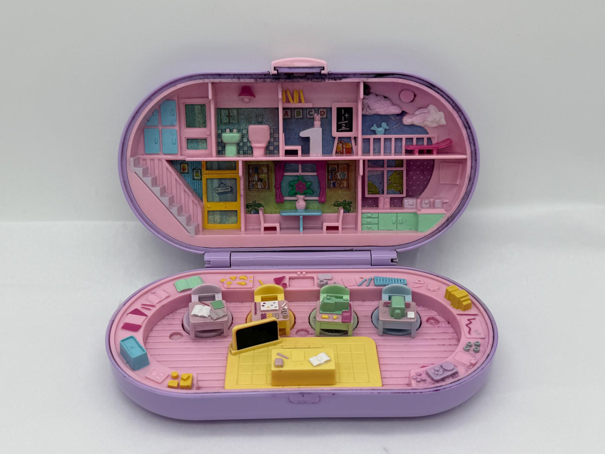 1992 Vintage Polly Pocket Bluebird Toys Stampin School with stampers