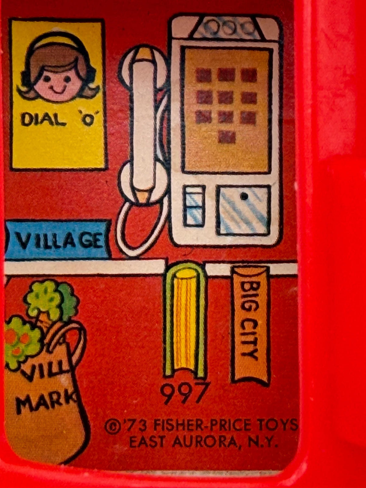 Vintage Fisher Price Play Family Village #997 Phonebooth
