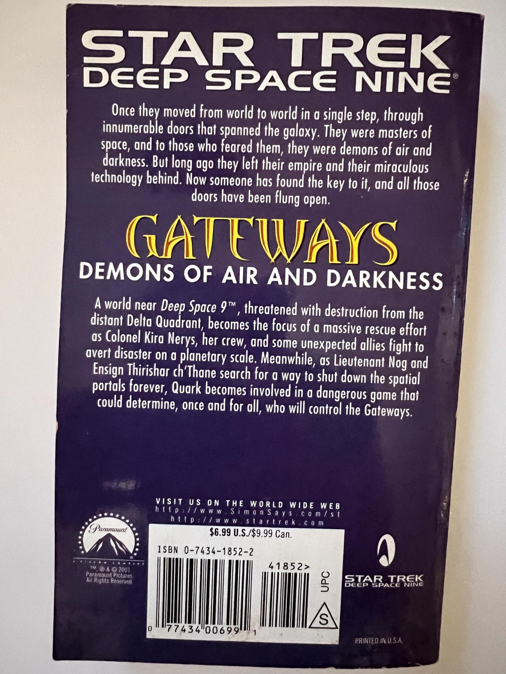 Vintage Star Trek Gateways paperback novels lot of 2