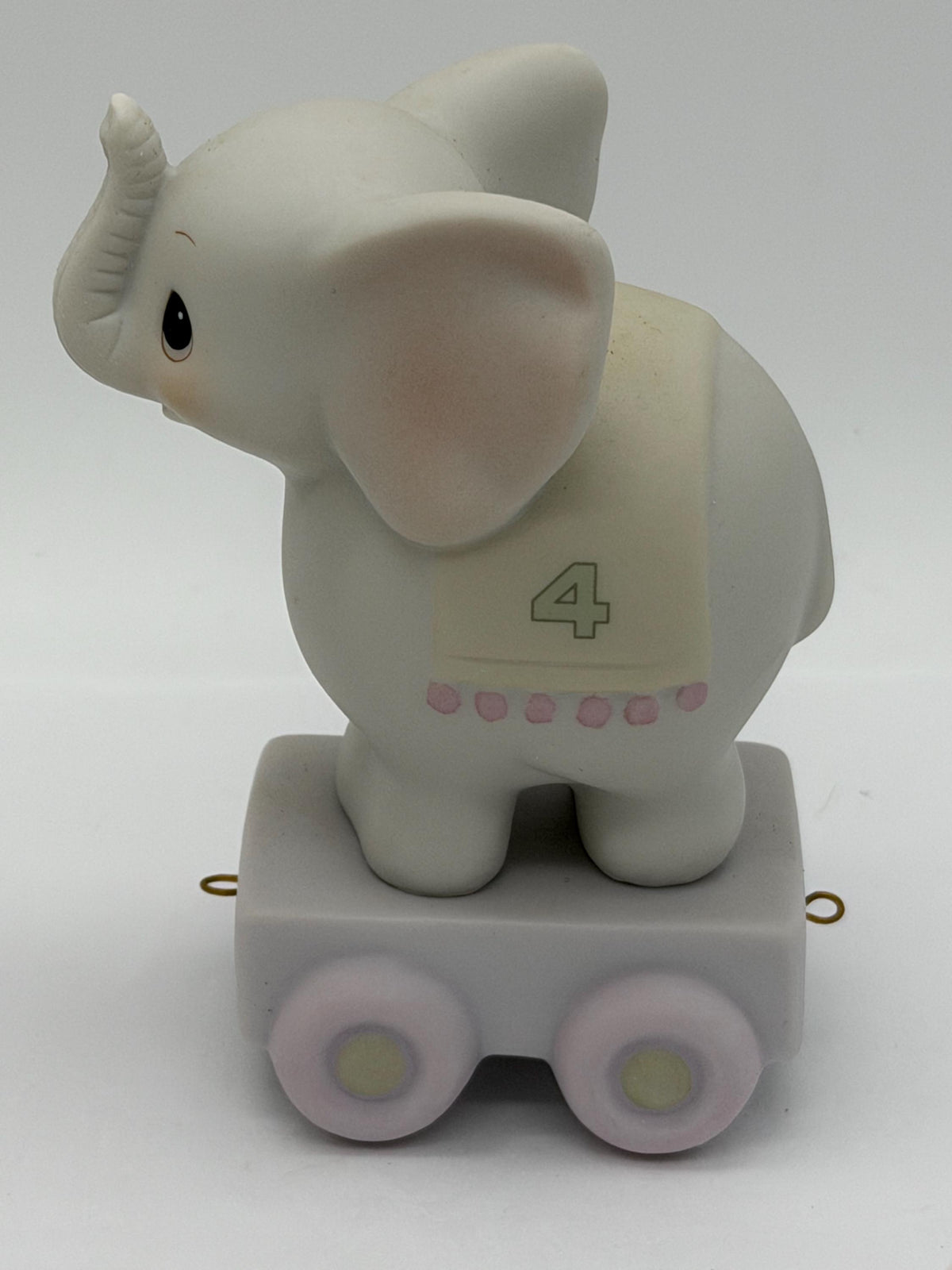 Vintage 1980s porcelain Precious Moments children’s birthday circus animal train set -flawed