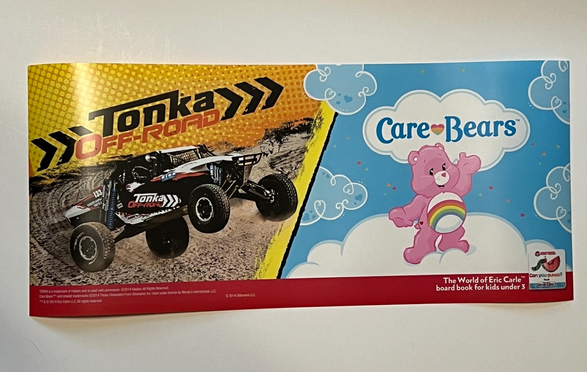 Wendy’s Care Bears / Tonka trucks  promotional store display with toys