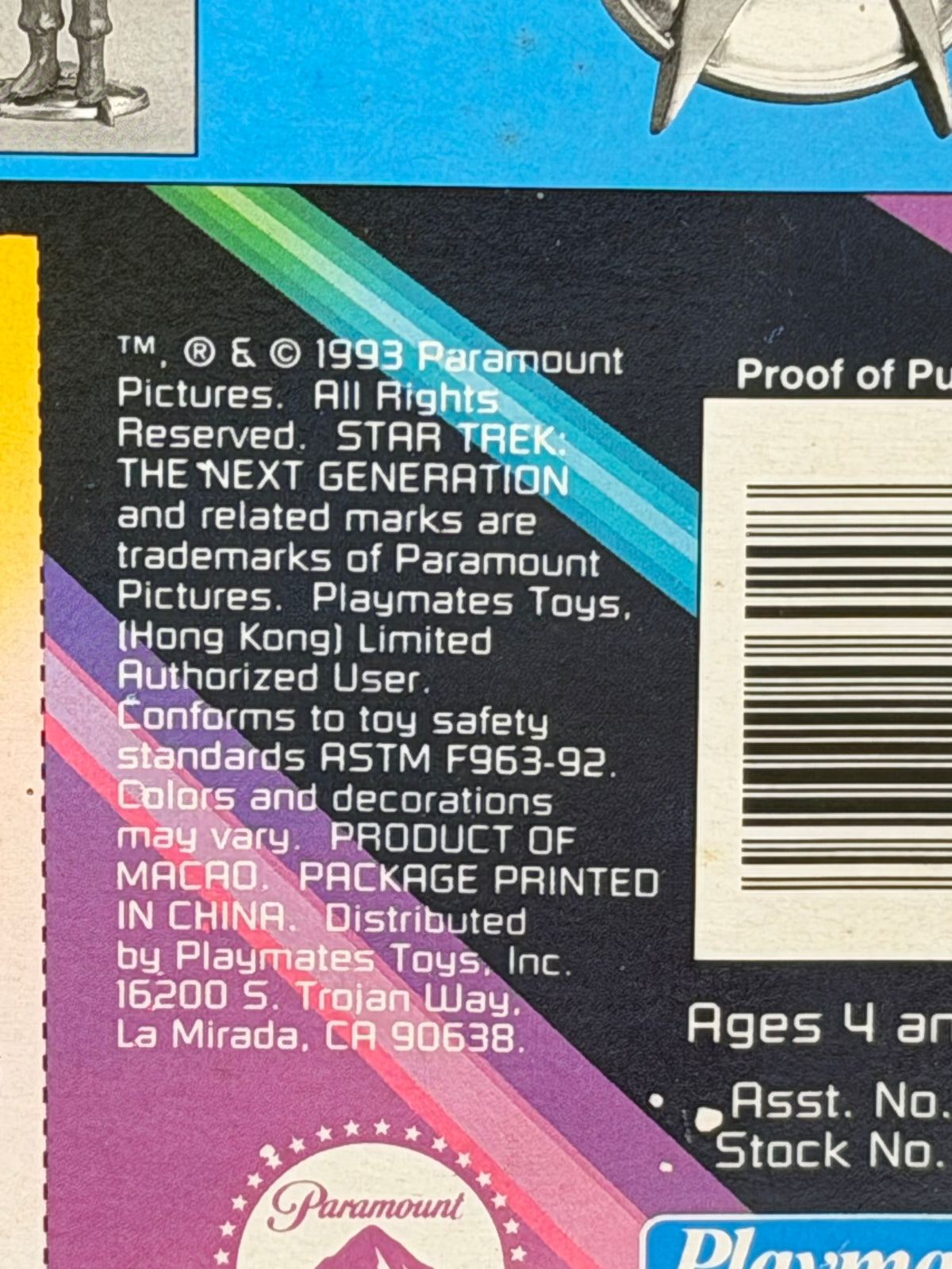 Vintage Playmates Star Trek TNG Guinan on card- card damage