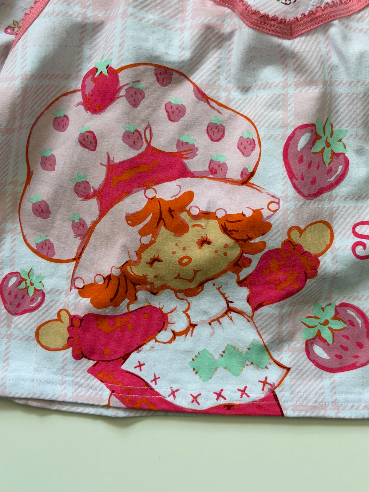 Strawberry Shortcake crop top and boy short pajamas set Ladies size L