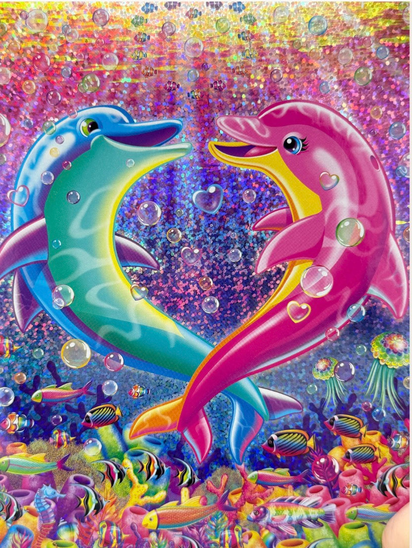 Lisa Frank new glittery foil 300 piece jigsaw puzzle - Dolphins