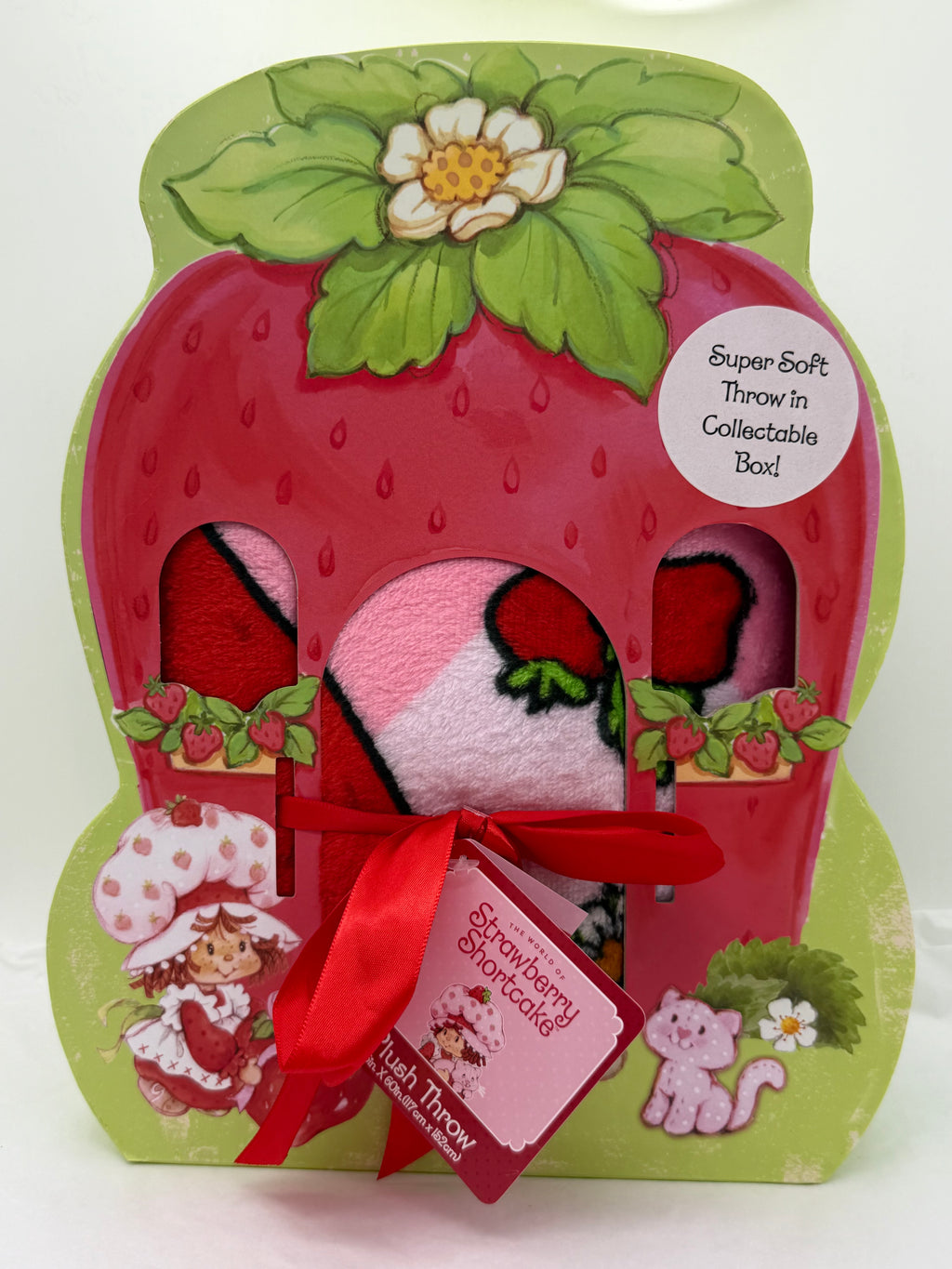 Strawberry Shortcake soft and cozy plush throw in Berry House gift box
