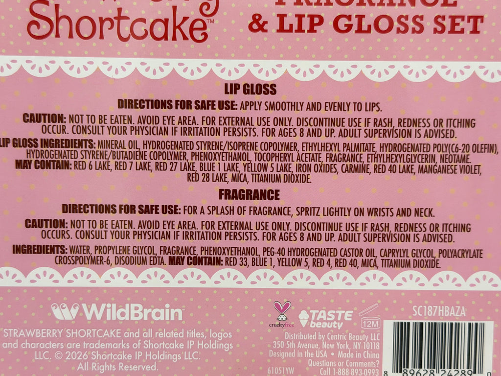 Strawberry Shortcake Berry Fragrance and lip gloss set