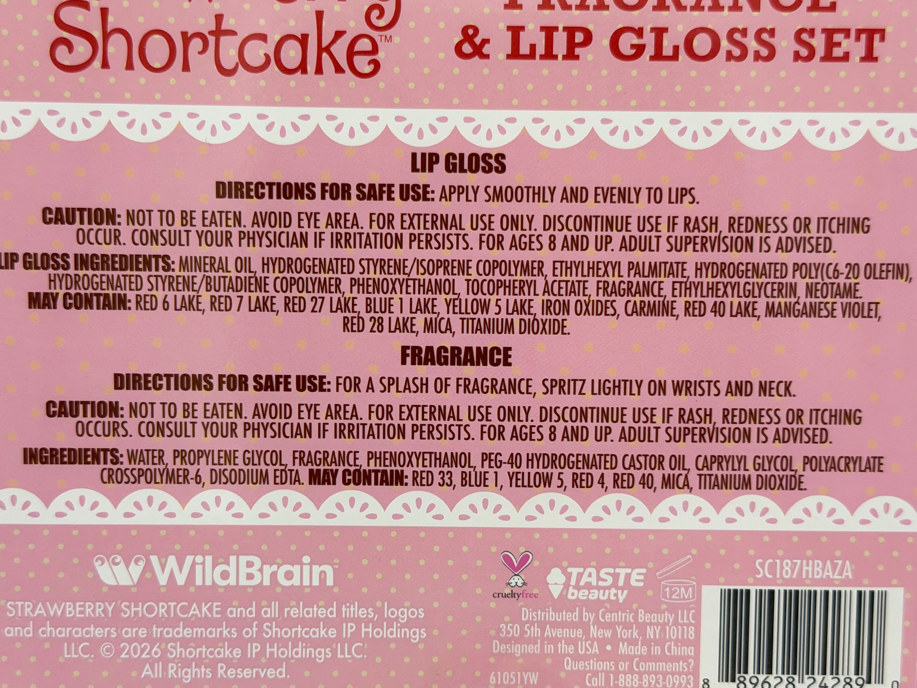 Strawberry Shortcake Berry Fragrance and lip gloss set