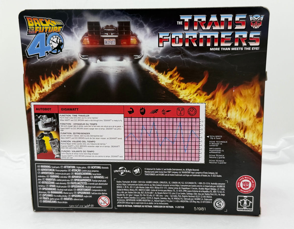 Transformers x Back to the Future Gigawatt 40th anniversary figure