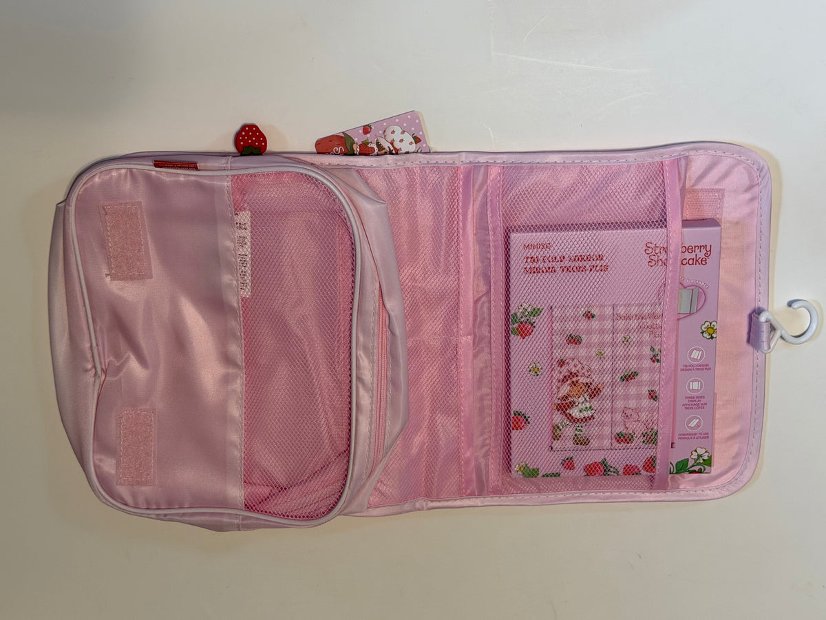 Strawberry Shortcake travel case and trifold mirror