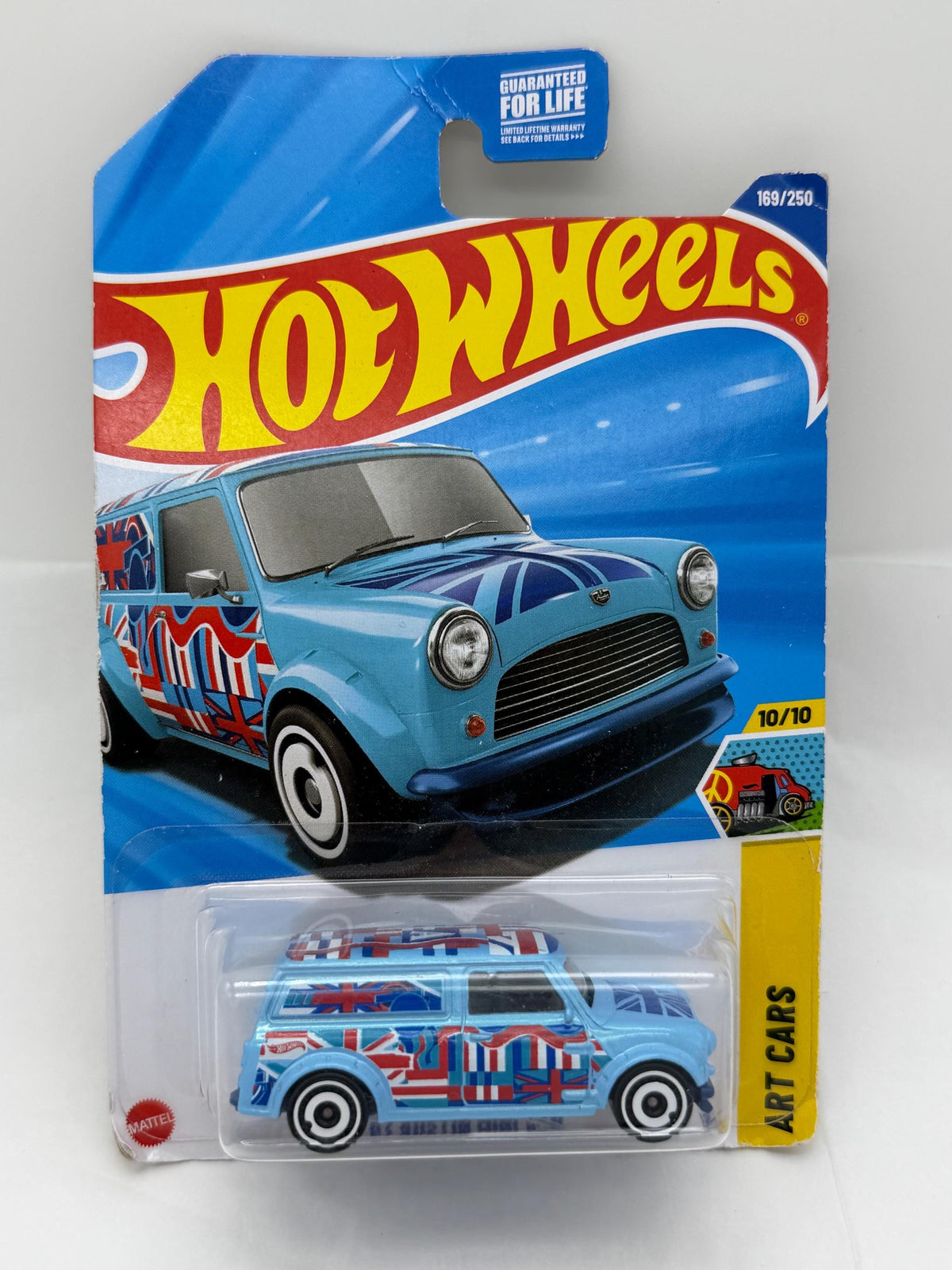 Hot Wheels  ‘67 Austin Mini Van Union Jack die cast Art Cars on card