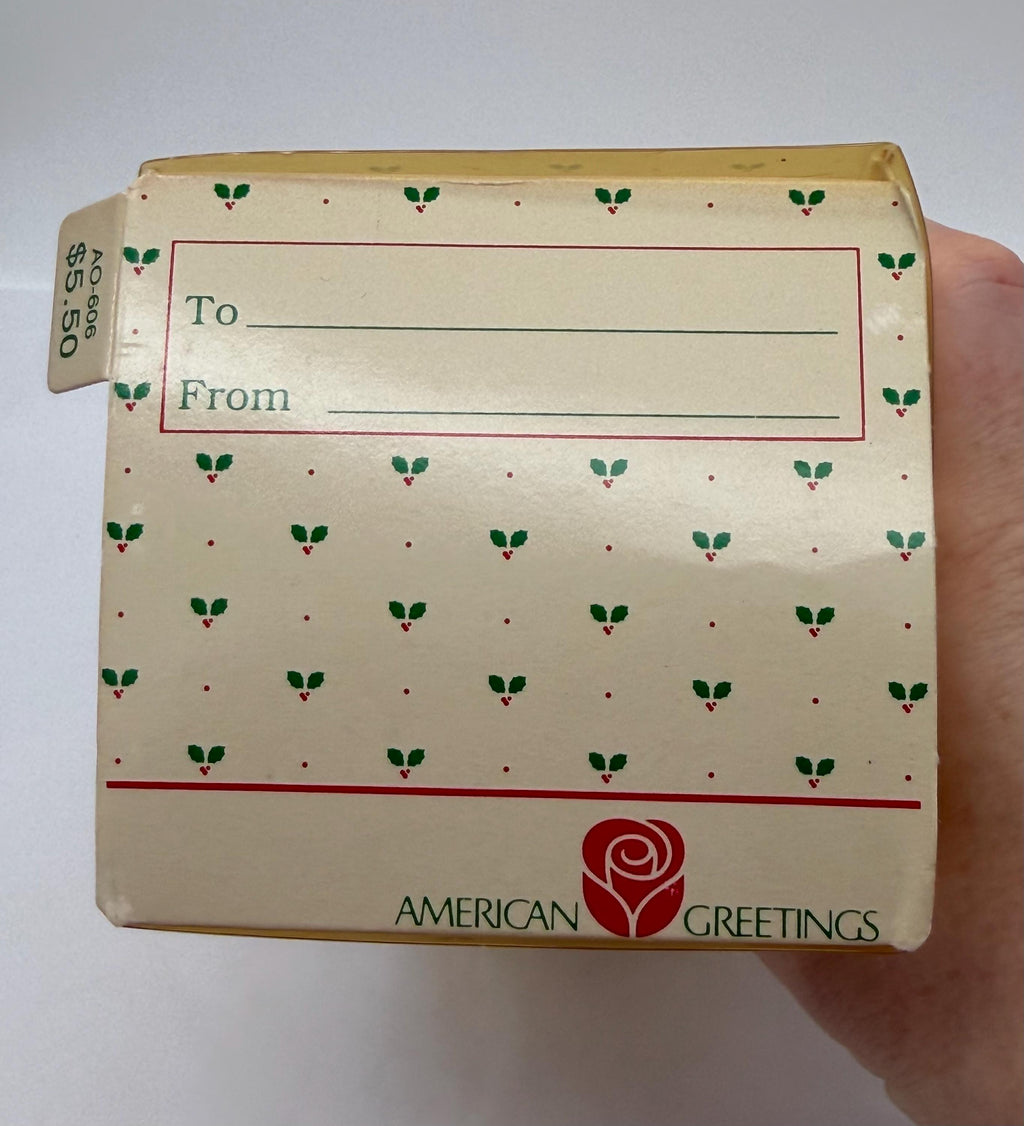 Vintage 1984 American Greetings Care  Bears Tenderheart Christmas Surprise ornament in box