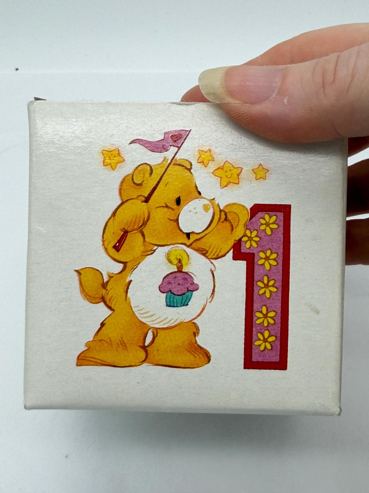Vintage Care Bears Happy 1st Birthday cup with box