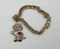 Vintage 1980 Strawberry Shortcake with watering can  charm bracelet for kids