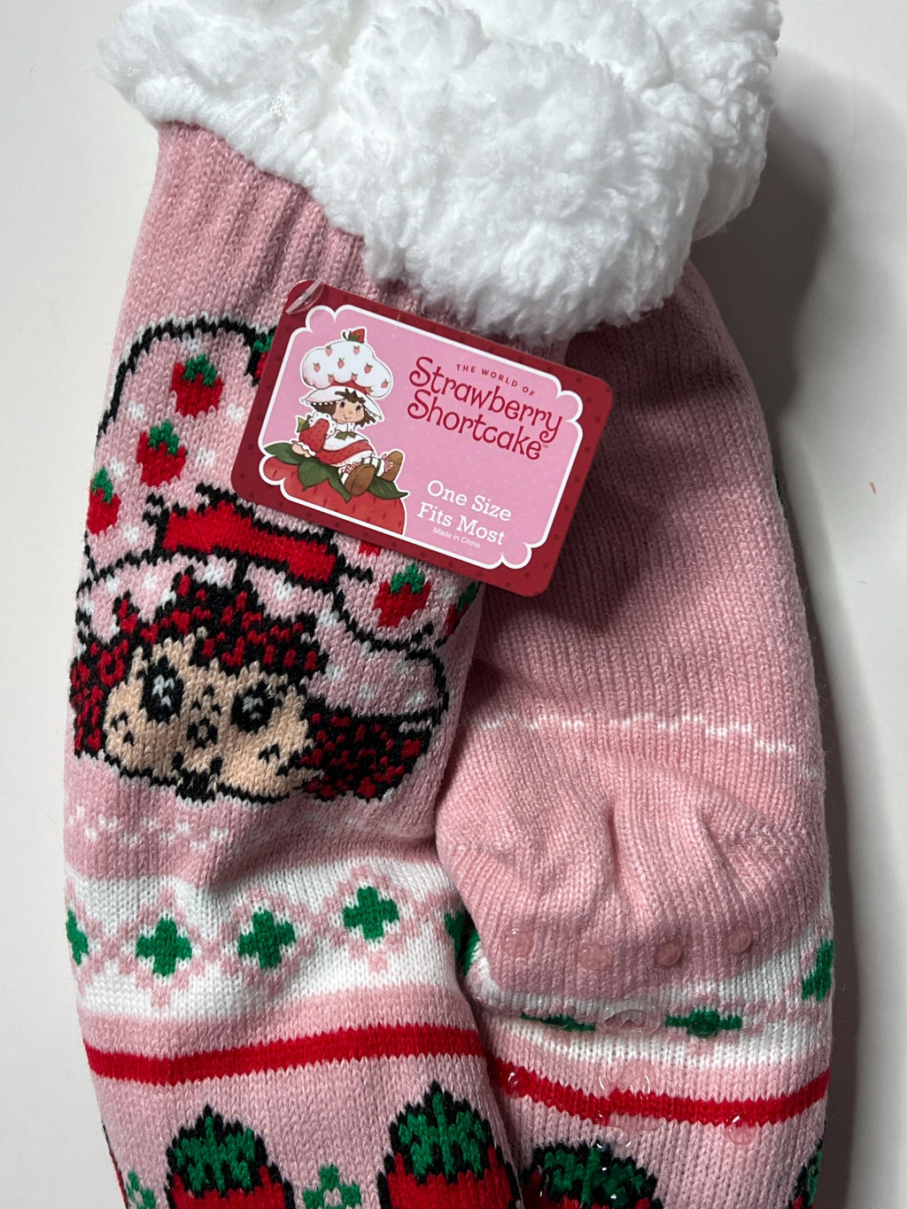 Strawberry Shortcake Merry Berry Tee and slipper socks Ladies size L