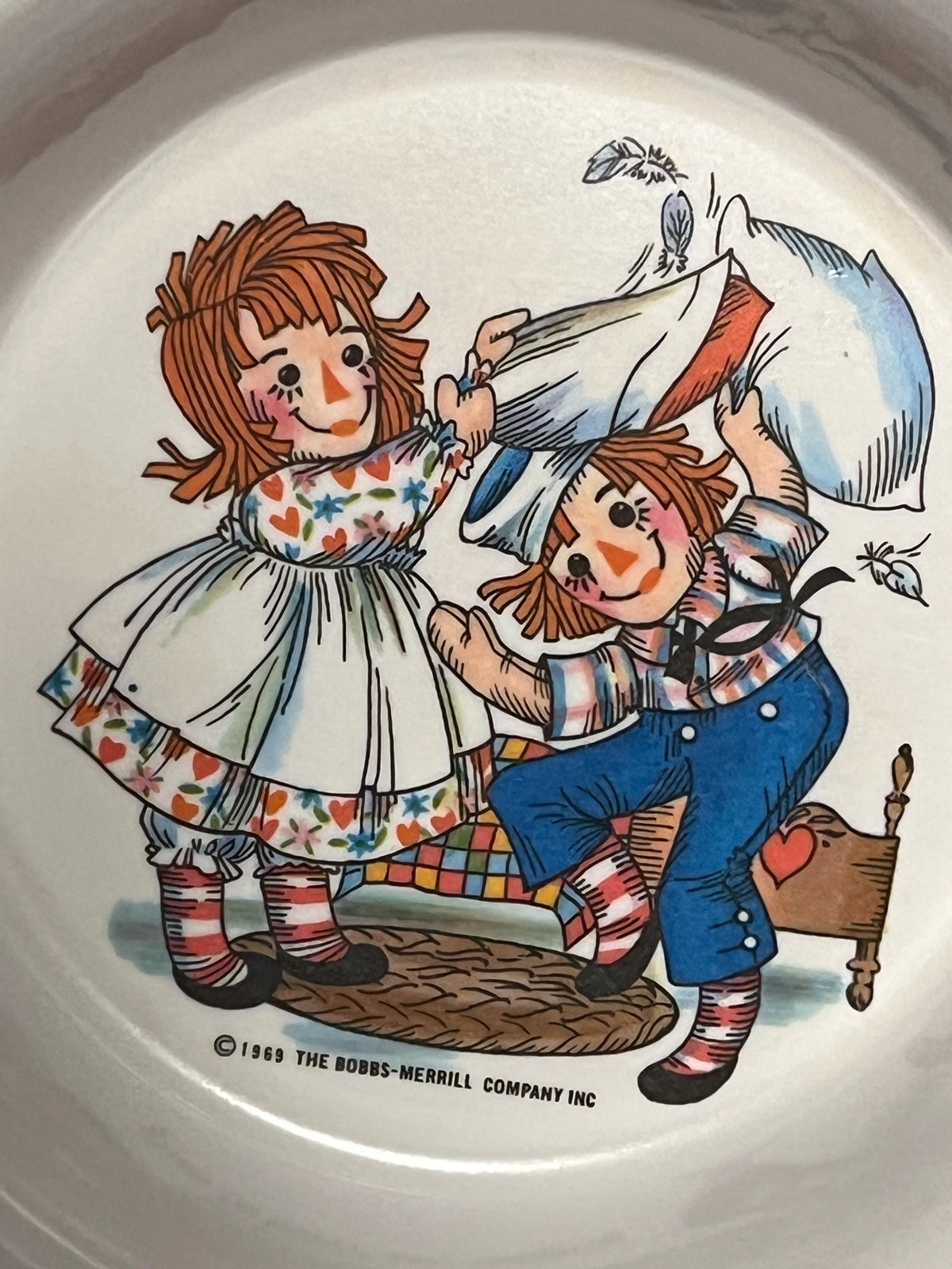 Vintage 1969 Oneida Deluxe Raggedy Ann and Andy cereal bowls