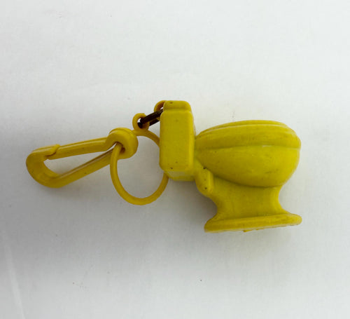 80s Yellow Toilet Charm – Missing Jingle Bell, Nostalgic Clip Accessory