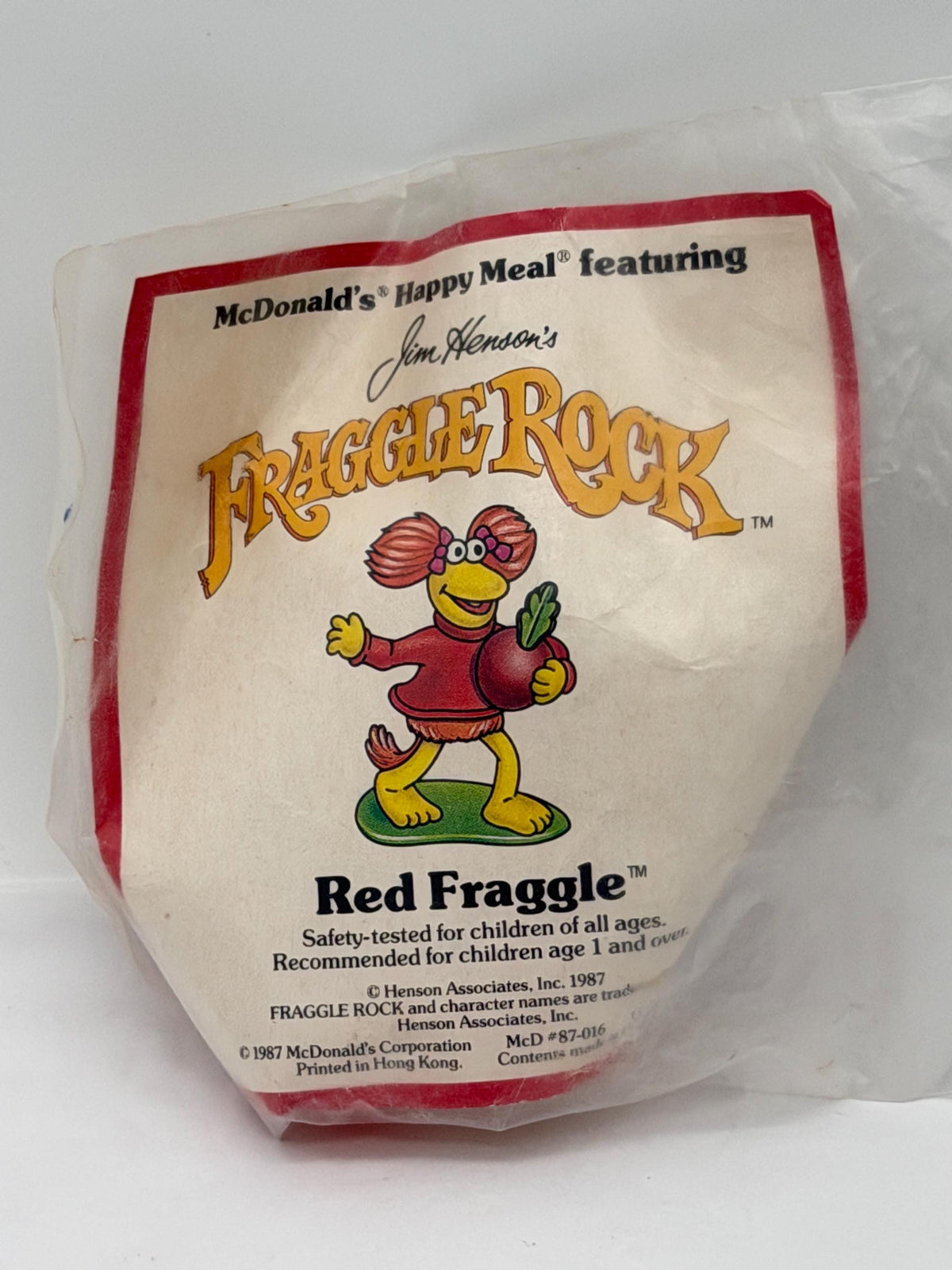 Vintage McDonald’s Happy Meal toy Fraggle Rock Red Fraggle Under age 3 toy alternative- unopened