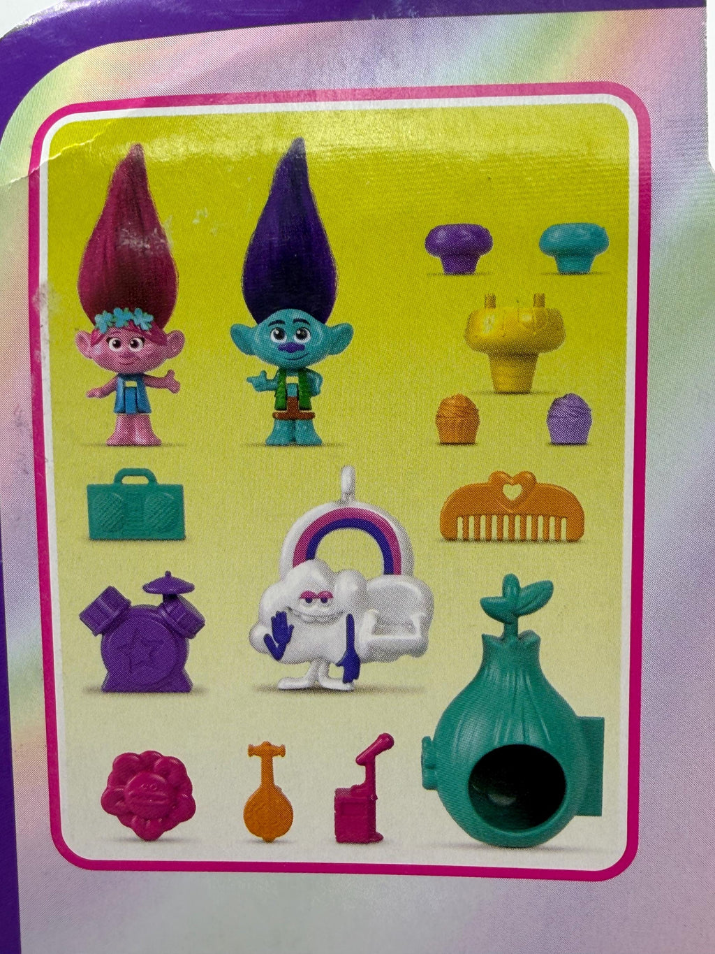 Polly Pocket x Trolls playset with Poppy and Branch