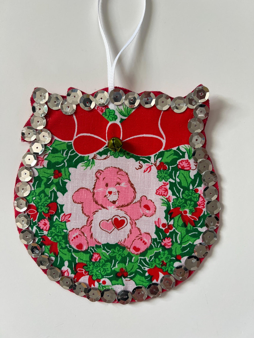 Handmade vintage Care Bears Good Luck Bear/ Love a Lot Bear  Christmas ornaments (2)