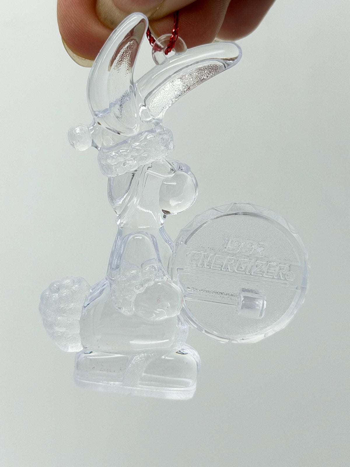 1992 Energizer Bunny battery mail away Christmas Santa ornament  (loose)