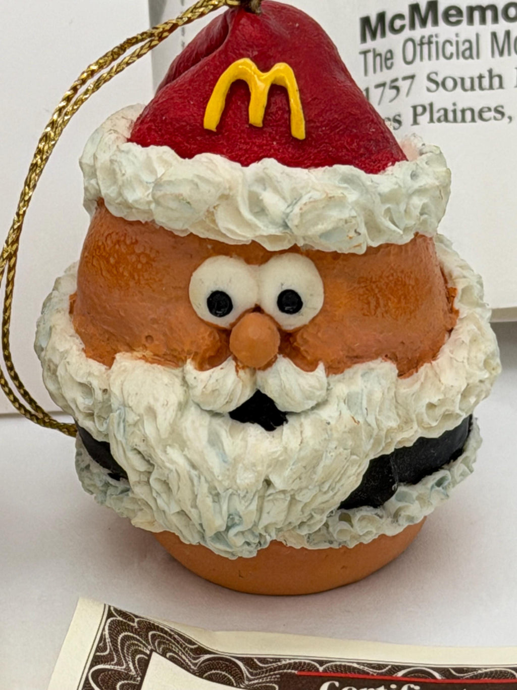 Vintage 90s McDonald's Merry McNugget Christmas Ornaments, Set of 2