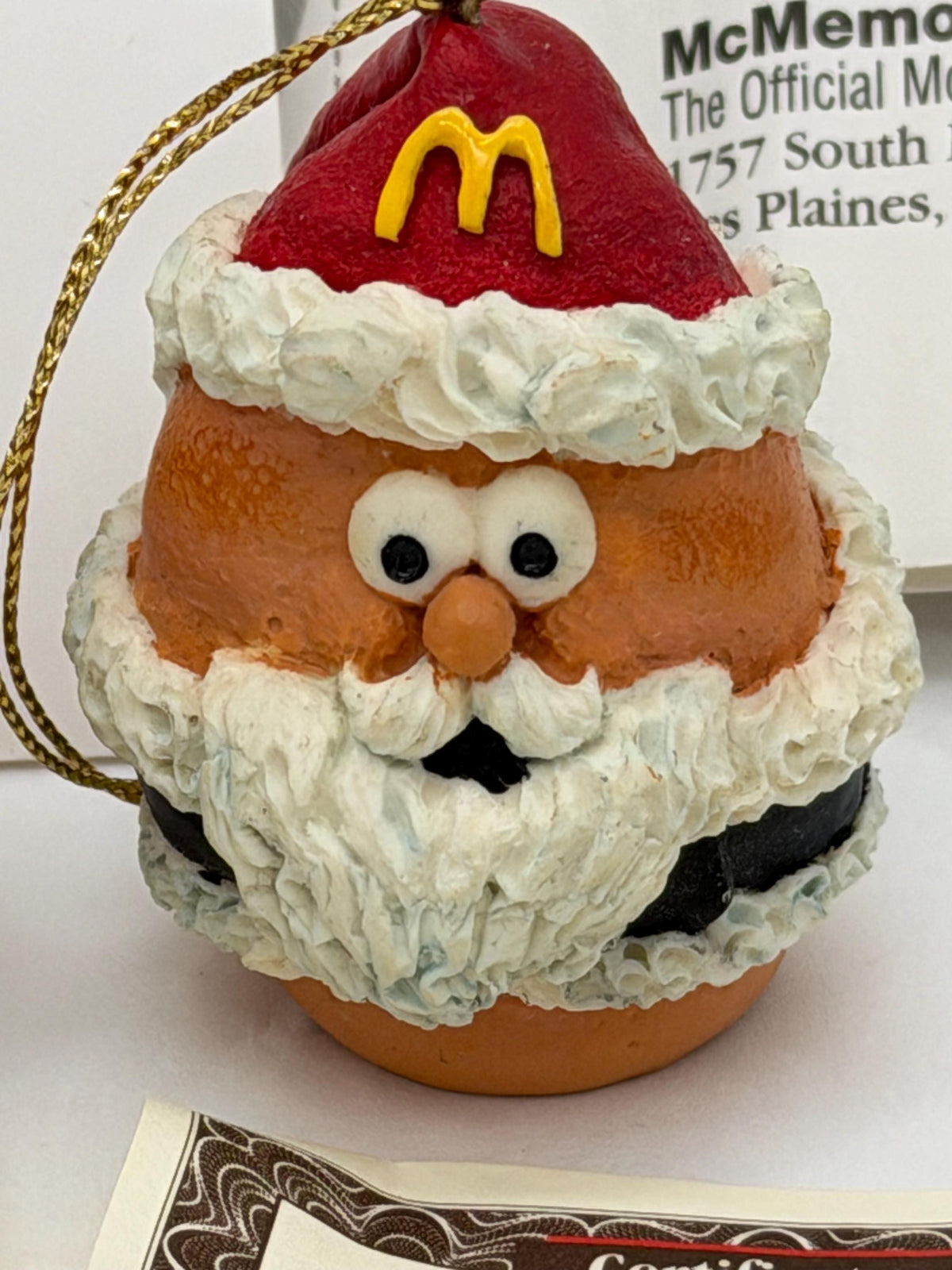Vintage 90s McDonald's Merry McNugget Christmas Ornaments, Set of 2