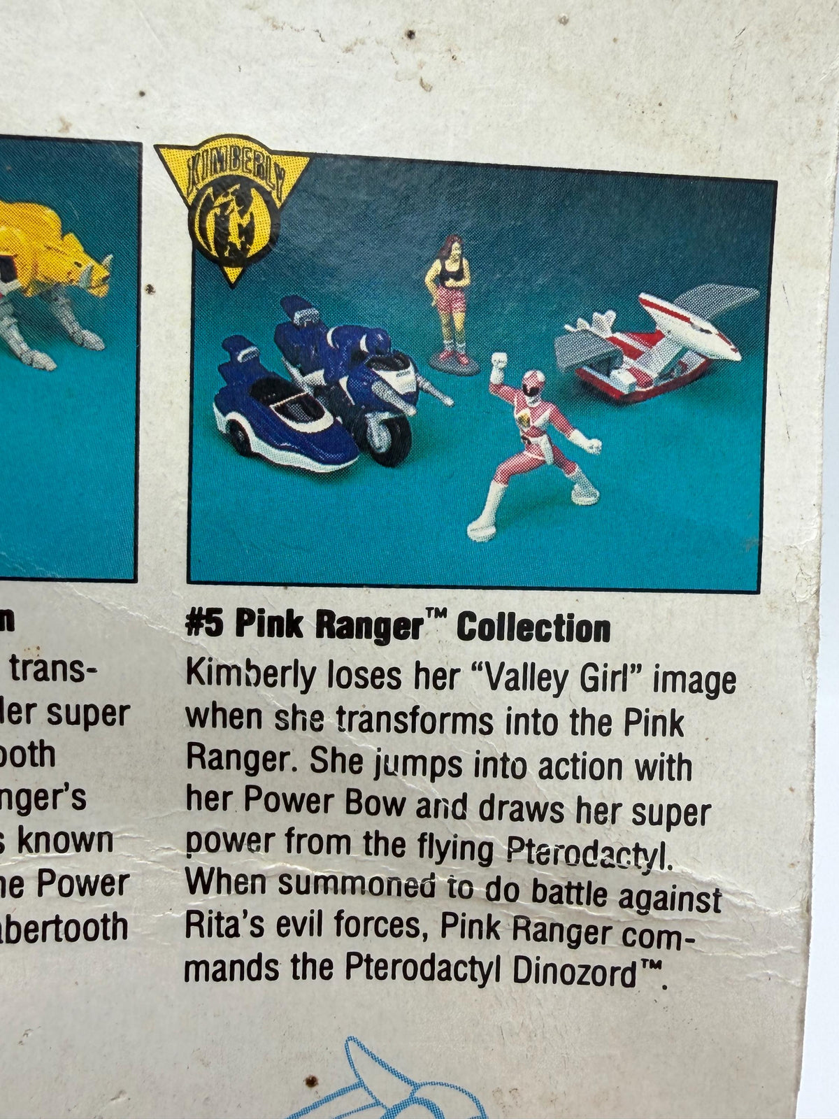 90s Galoob Micro Machines Power Rangers Pink Ranger #5 set with Dinozord