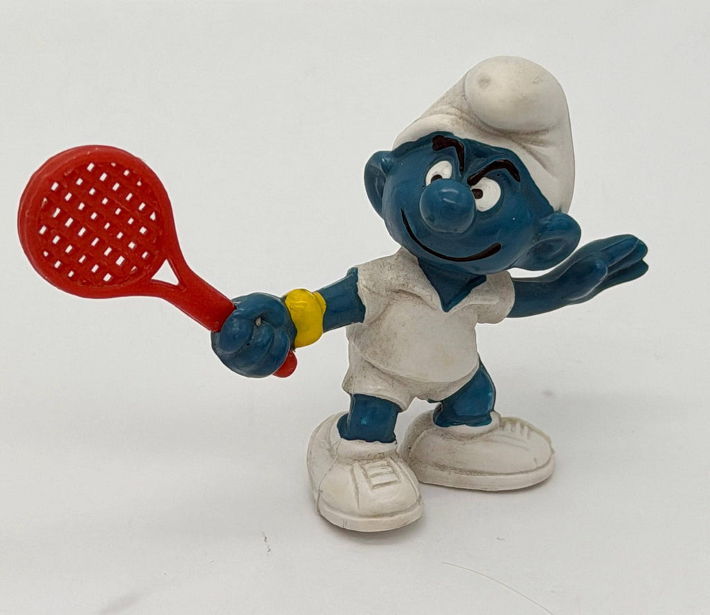1980s Smurfs Tennis Smurf and Smurfette by Schleich Peyo pvc minis