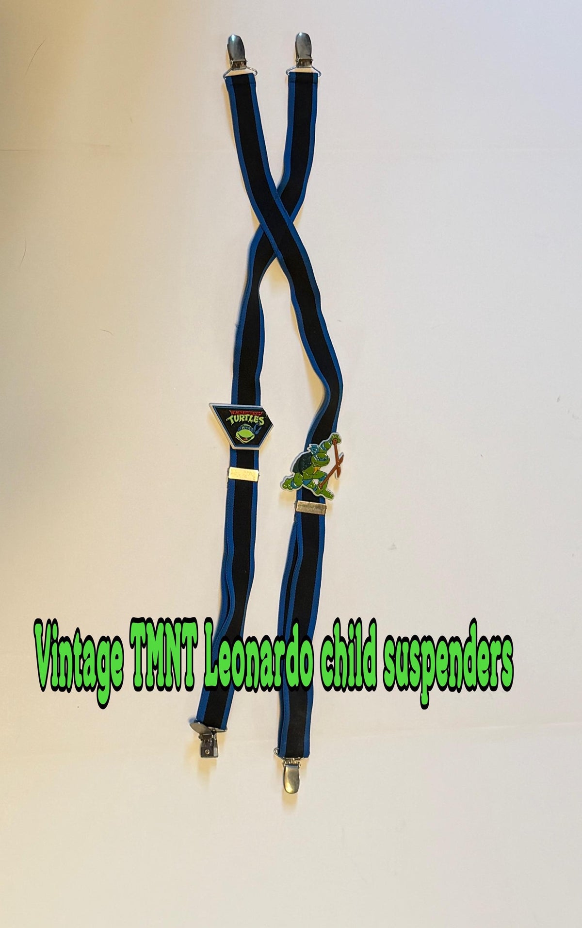 Vintage Teenage Mutant Ninja Turtles TMNT Leonardo child’s suspenders / braces - rare