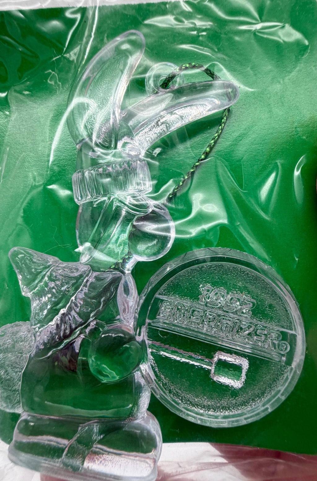 1992 Energizer Bunny battery mail away Christmas ornaments- Santa and Evergreen