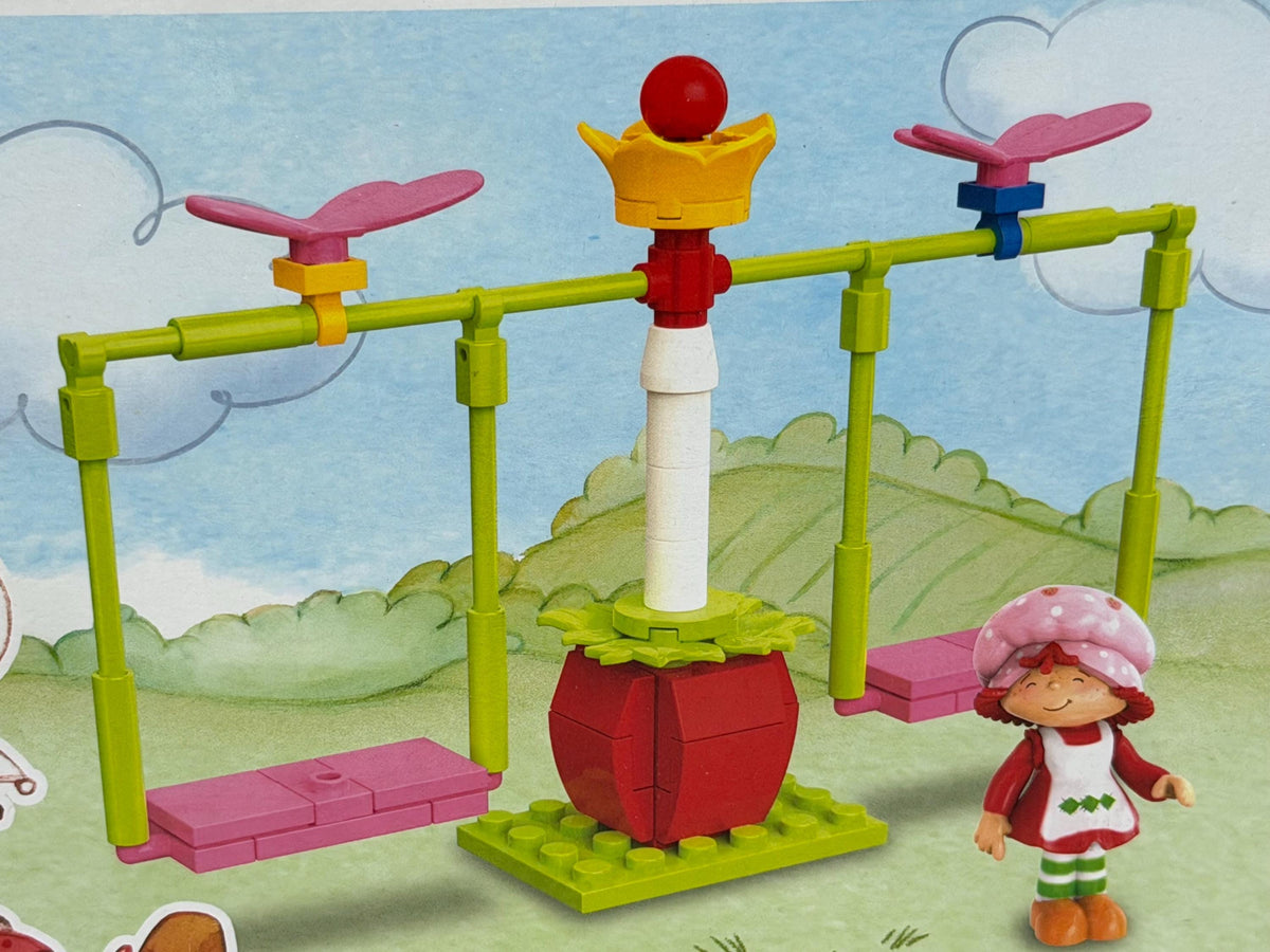 Strawberry Shortcake Swing Set Build brick playset and figure
