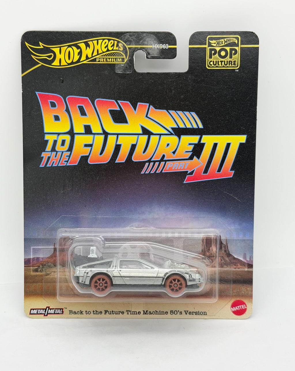 Hot Wheels Pop Culture Back to the Future III Delorean die cast 1950s version