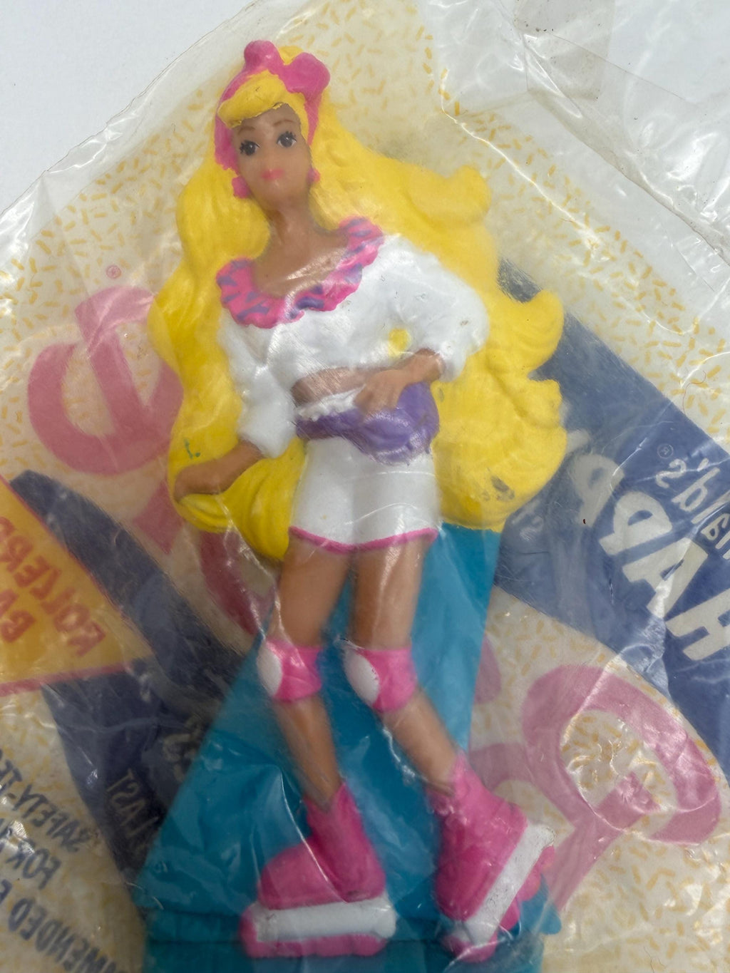 Vintage McDonalds Happy Meal toy Roller Blade Barbie figure with wheels