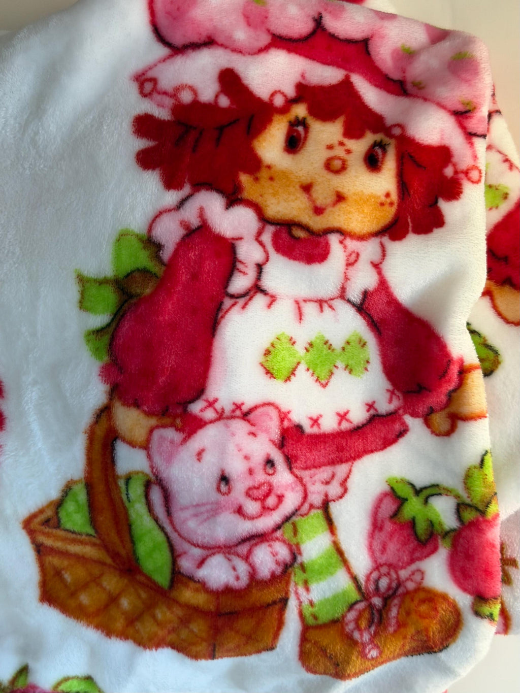 Strawberry Shortcake and Custard Easter egg Super Soft plush throw blanket