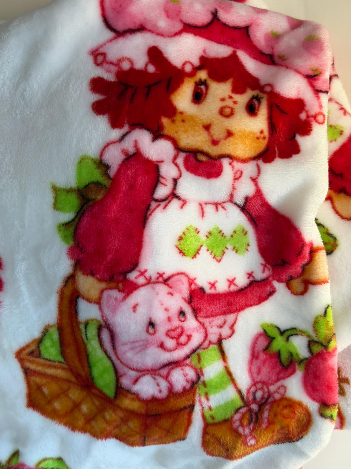Strawberry Shortcake and Custard Easter egg Super Soft plush throw blanket