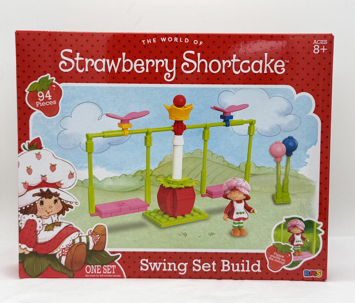 Strawberry Shortcake Swing Set Build brick playset and figure