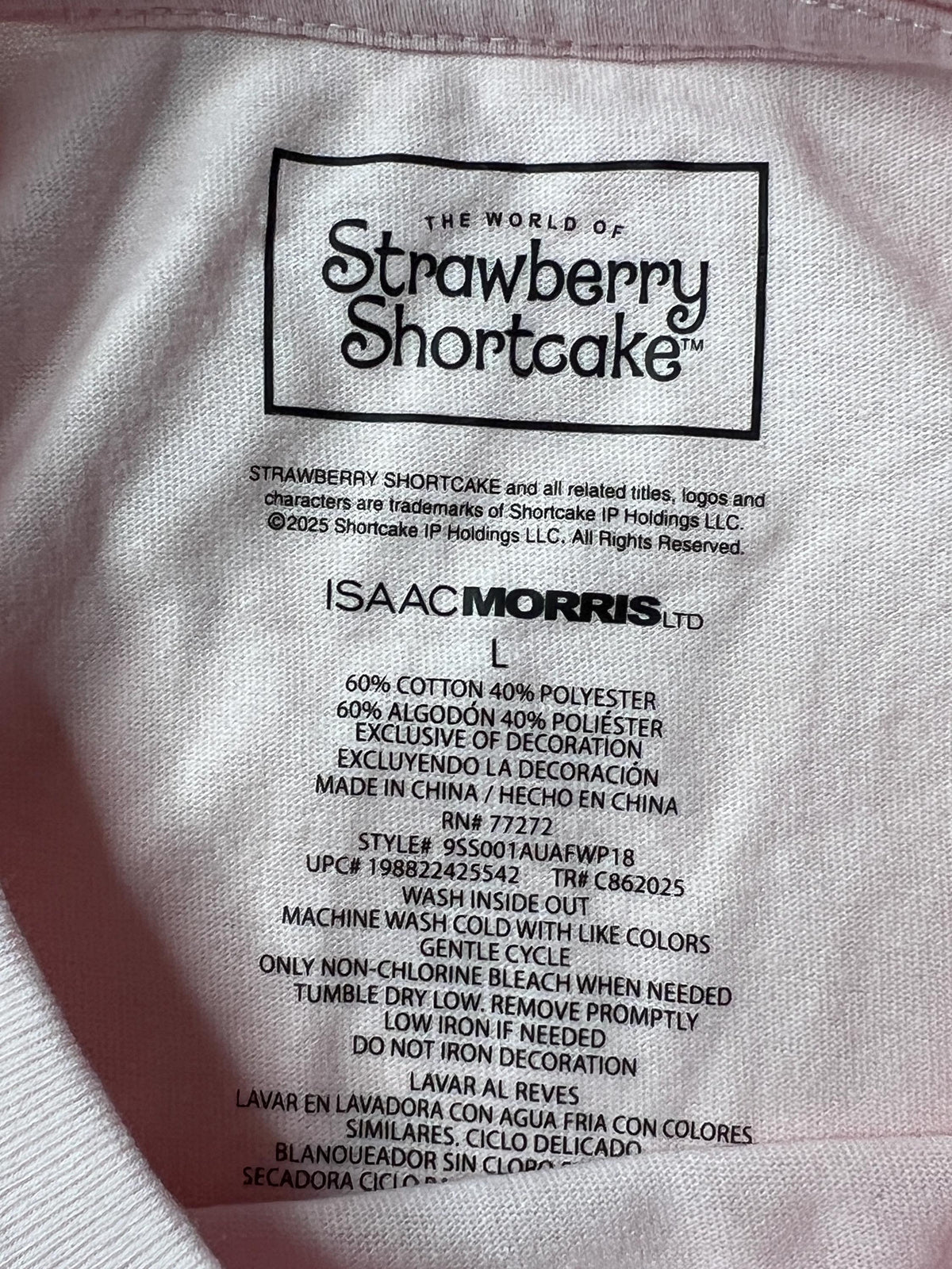 Strawberry Shortcake Merry Berry Tee and slipper socks Ladies size L