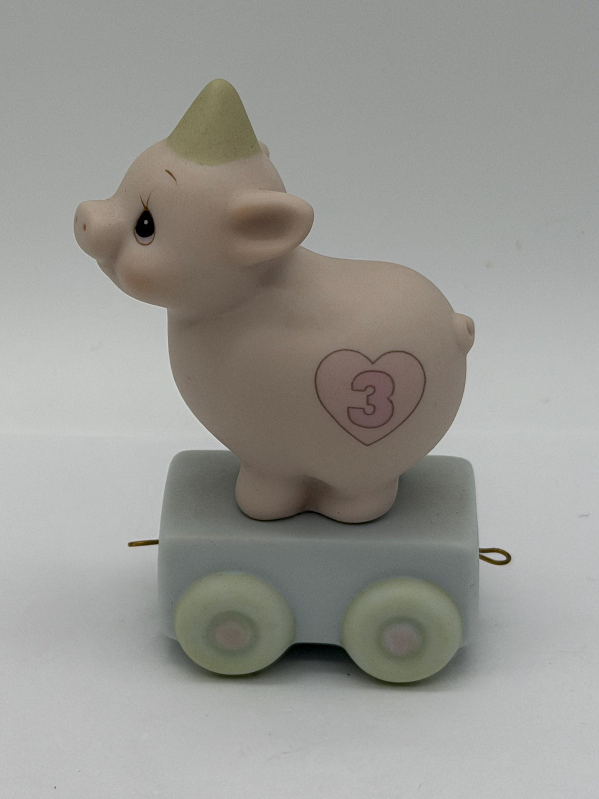 Vintage 1980s porcelain Precious Moments children’s birthday circus animal train set -flawed